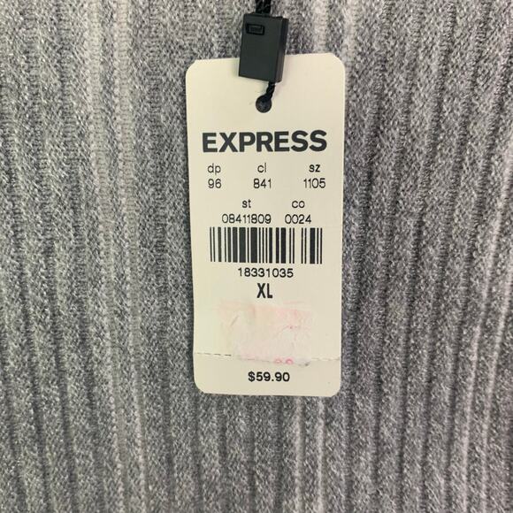 New Express Gray Striped Open Cardigan Size XL Women's - Picture 3 of 9